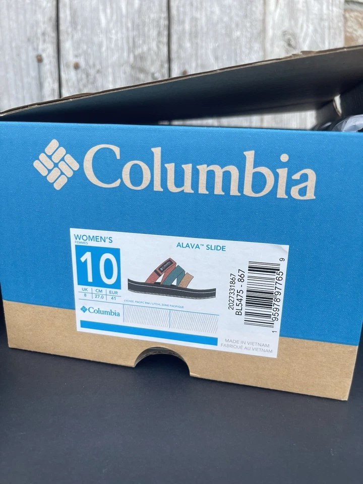 Sandalia Columbia Alava Slide Multicolor Lychee/Pacific Rim Para Mujer Talla 10 Nueva con Etiquetas Foto 2 de 4