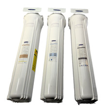 Triple 20" Crystal Quest Whole House Water Filter Housing 1-Inch Outlet/Inlet