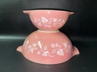 Set of 2 Pyrex Pink Gooseberry Cinderella Nesting Mixing Bowls (#442, 444)