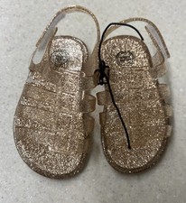 Gold Glitter Jelly Sandals Toddler Girl Summer Shoes