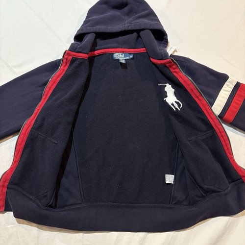 Polo Ralph Lauren dunkelblau durchgehender Reißverschluss Pony Hoodie Herren Gr. S großes Pony Small - Bild 2 von 14