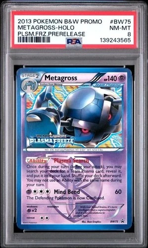 Pokémon Holo Metagross Plasma Freeze Prerelease Promo BW75 PSA 8 Pop 31