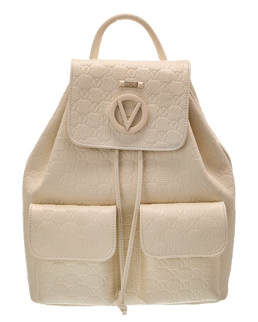 Женская кожаная сумка Valentino By Mario Valentino Delphine Super V белого цвета
