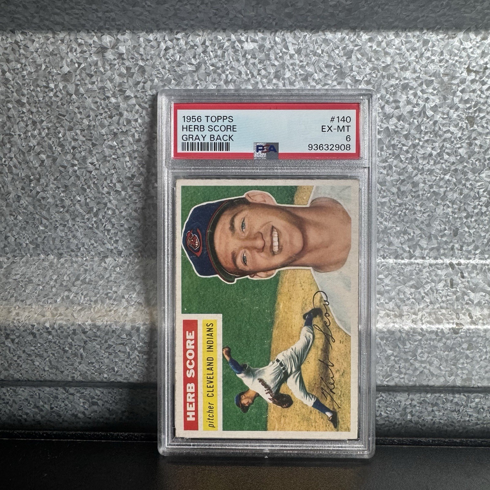 1956 Topps Baseball #140 Herb Score Gray Back PSA 6 RC Rookie
