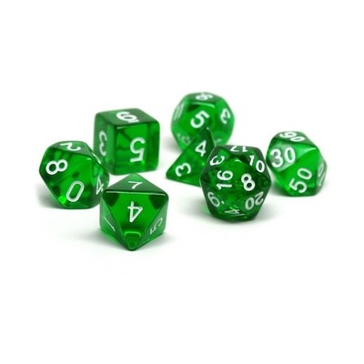 Easy Roller Dice Emerald Green Translucent w/White (7) New