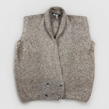 Vintage 80s 90s Segue Sweater Vest Womens M Silk Angora Blend Tweed Knit