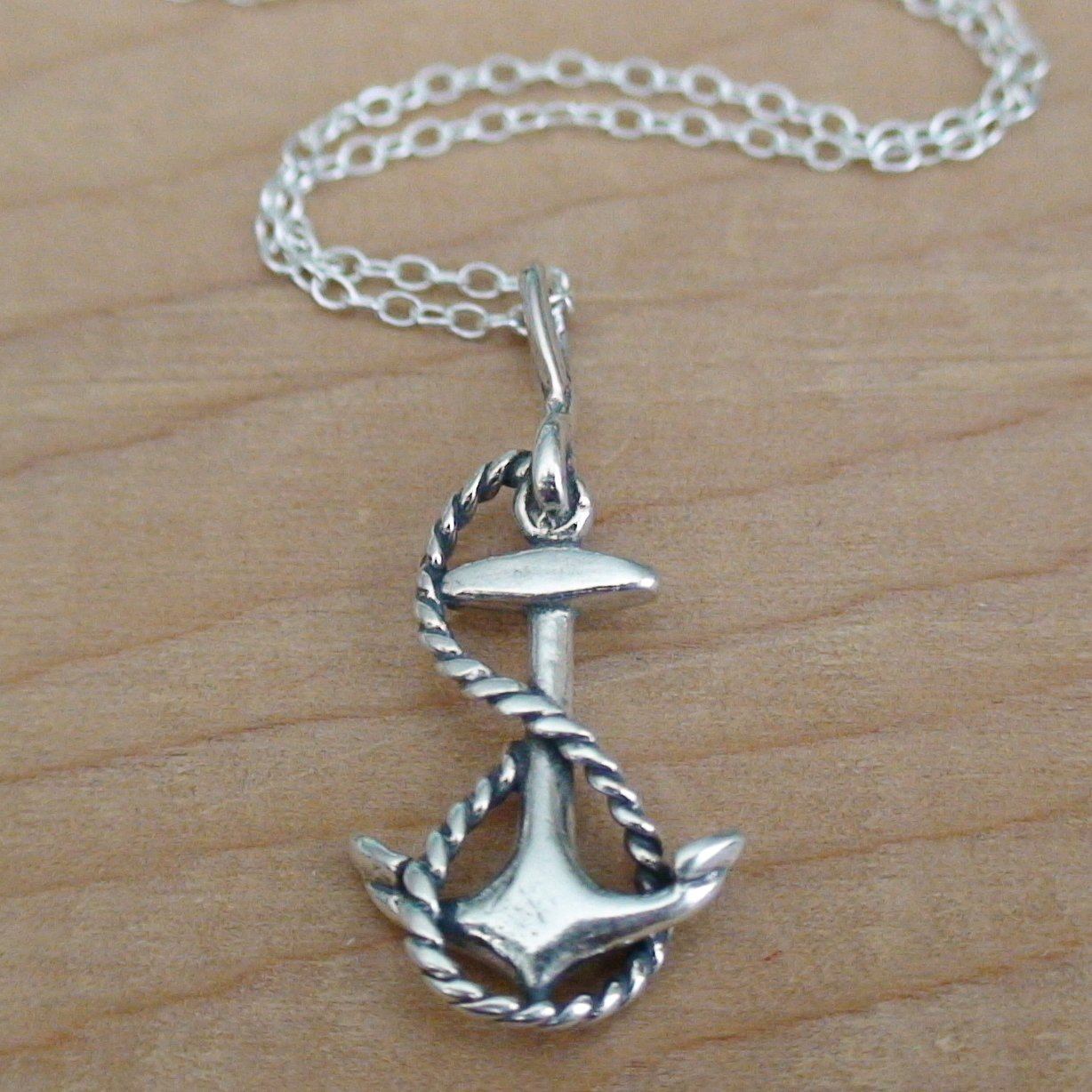 Anchor Necklace - 925 Sterling Silver - Anchor Charm *NEW* Nautical Sailor Beach