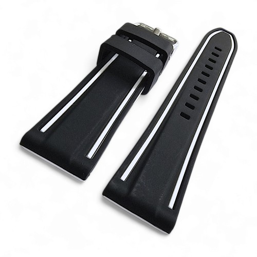 Premium Rubber Watch Strap Band Thick Divers Two Tone Quick Release 20mm 22mm UK - Picture 11 of 25