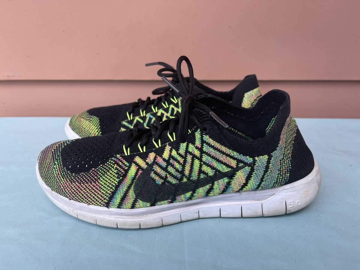 RARE EUC Nike Free 5.0 Flyknit iD Women US 7.5 Black RARE EUC Nike Free 5.0 Flyknit iD Women US 7.5 Black