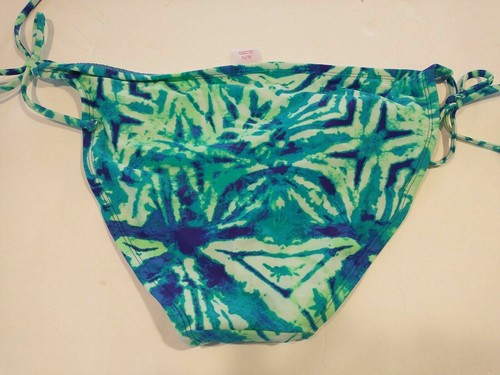 Women’s Blue Green Tie Dye String Bikini Bottoms Xhilaration Size XL - Picture 2 of 3