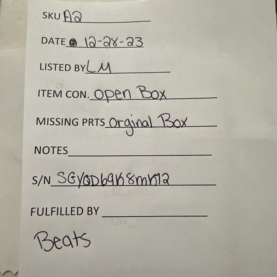 Beats By Dre MWNV2LL/A Bluetooth Headphones Black PreOwned Model