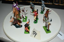 Lot of 9 Vintage Britains various foot soldier with 1 horseback Figures Rare 59
