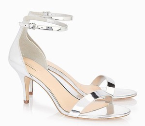 medium heel silver sandals