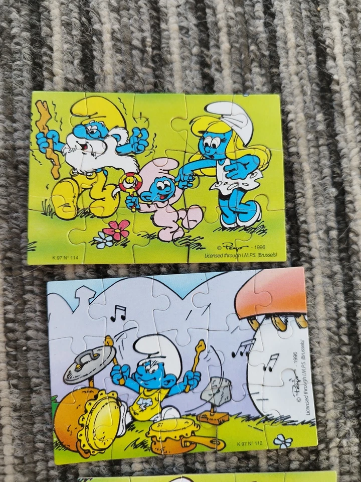 7 Stück Alte Schlumpfen Puzzle Mini - Bild 4 von 4