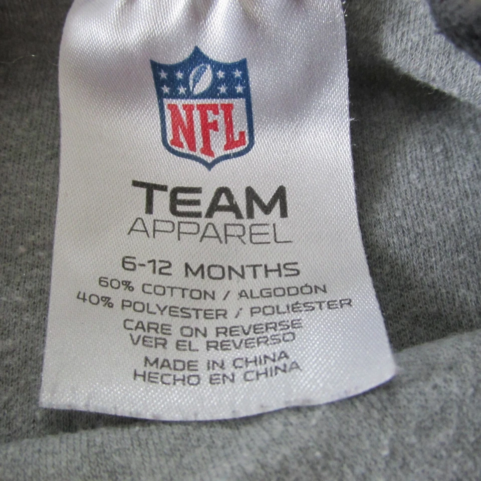 NFL Pittsburgh Steelers Body de Una Pieza Niños 6-12M Gris Manga Larga Fútbol Foto 3 de 4