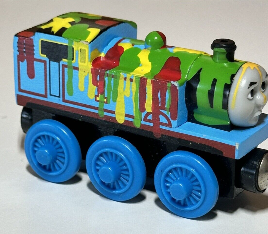 Thomas & Friends Splatter Paint Wooden Railway Tank Engine Toy