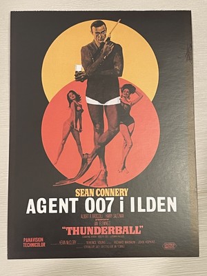 POSTCARD OF POSTER, JAMES BOND 007- THUNDERBALL, AGENT 007 i ILDEN, 1965, DANISH