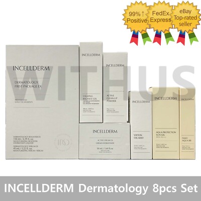 INCELLDERM Dermatology Booster Serum Cream Oil-Mist Balance Sun Gel BB 8pcs Set