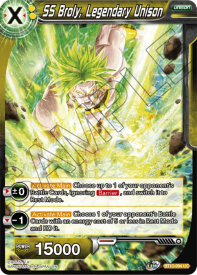 NM-Mint DBS:M SS Broly, Legendary Unison - BT10-094 - UC - 2nd Edition Rise of t