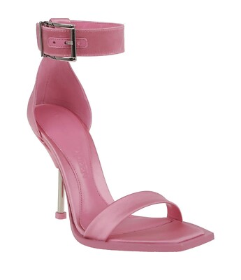 サンダル・ミュール ALEXANDER MCQUEEN Pink Satin Sandals Alexander McQueen Pink Satin Calf Leather Stiletto Heel