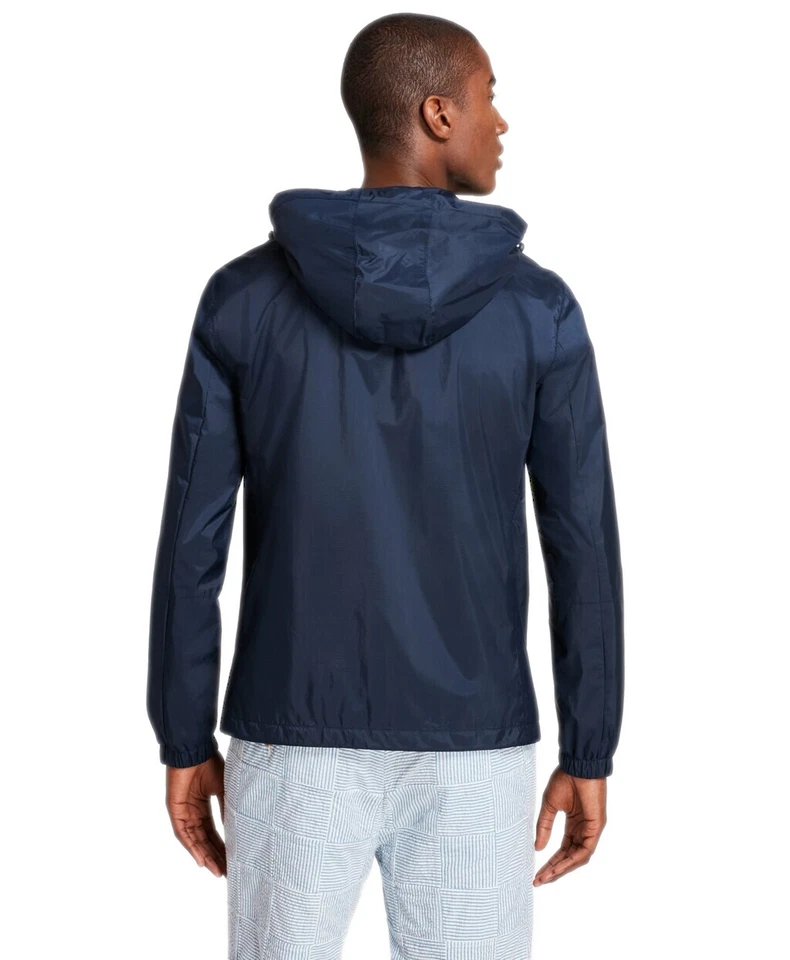 Brooks Brothers Men's Navy Blue Contrast Zip Windbreaker Jacket Large L 7645-4 - Image 2 of 3