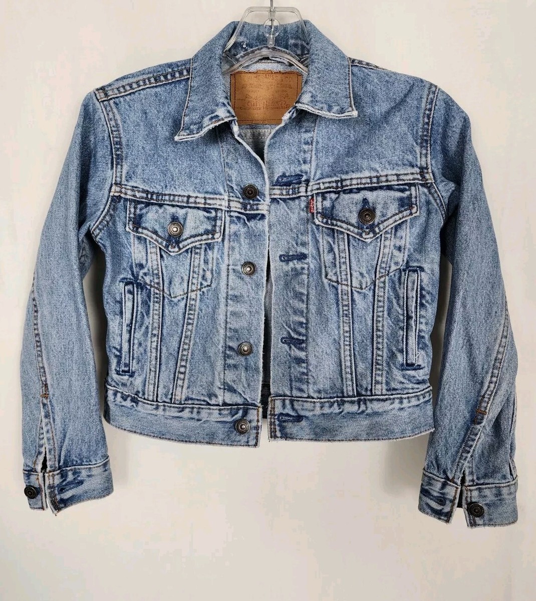 PINKU様 Vtg 90s Levi's denim trucker jacket XXS Junior Petite Youth 75406