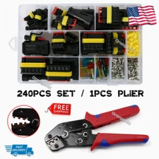240PCS Waterproof Car Automotive Plug 1-6 Pin Electrical Wire Connector / Pliers