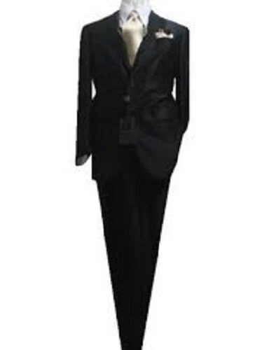 Traje para hombre GIORGIO FIORELLI 2 botones negro liso brillante piel de tiburón  Foto 2 de 4