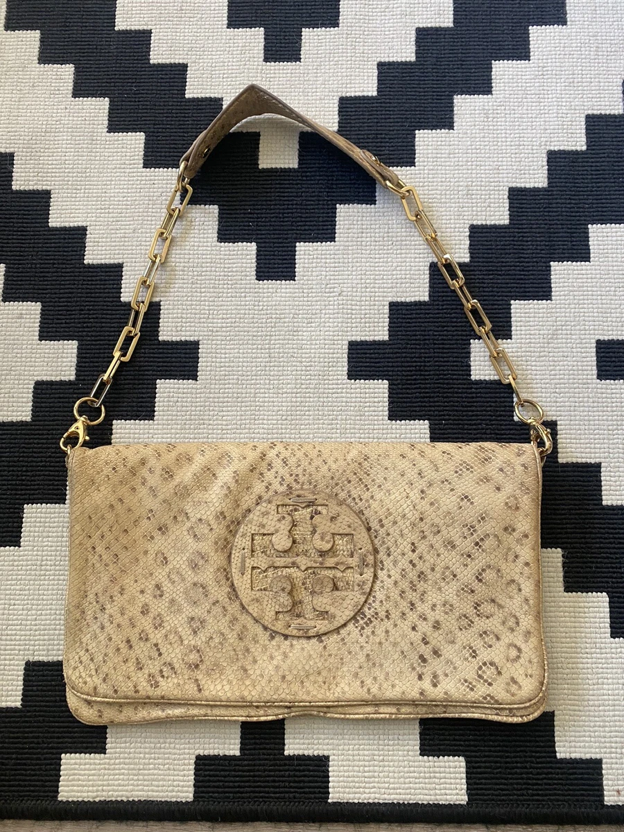 Tory burch hotsell gold clutch bag