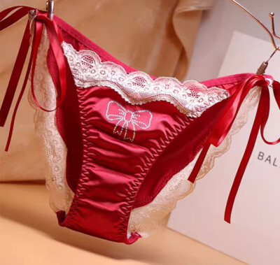 1/6 Pack Lot Womens Lady Sexy Satin Panties Lace Brief Undies Tie String Bikinis