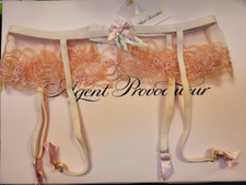 Agent Provocateur Lindie Pink, Suspender/Garter Belt AP4 Large NWT