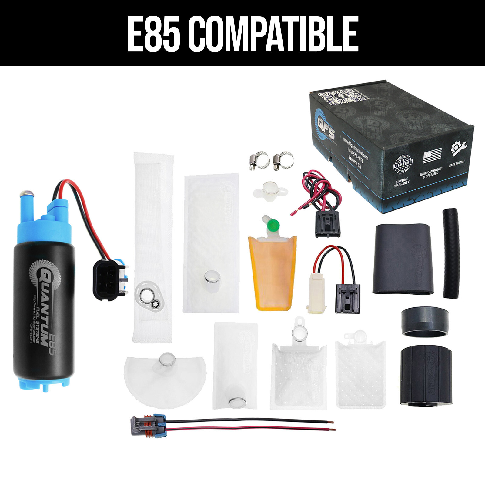 Quantum E85 Compatible 340lph Intank Fuel Pump & Installation Kit 