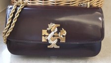 NEW ELEANOR EMBOSSED SHOULDER/CROSSBODY RECTANGULAR BAG /BURGUNDY