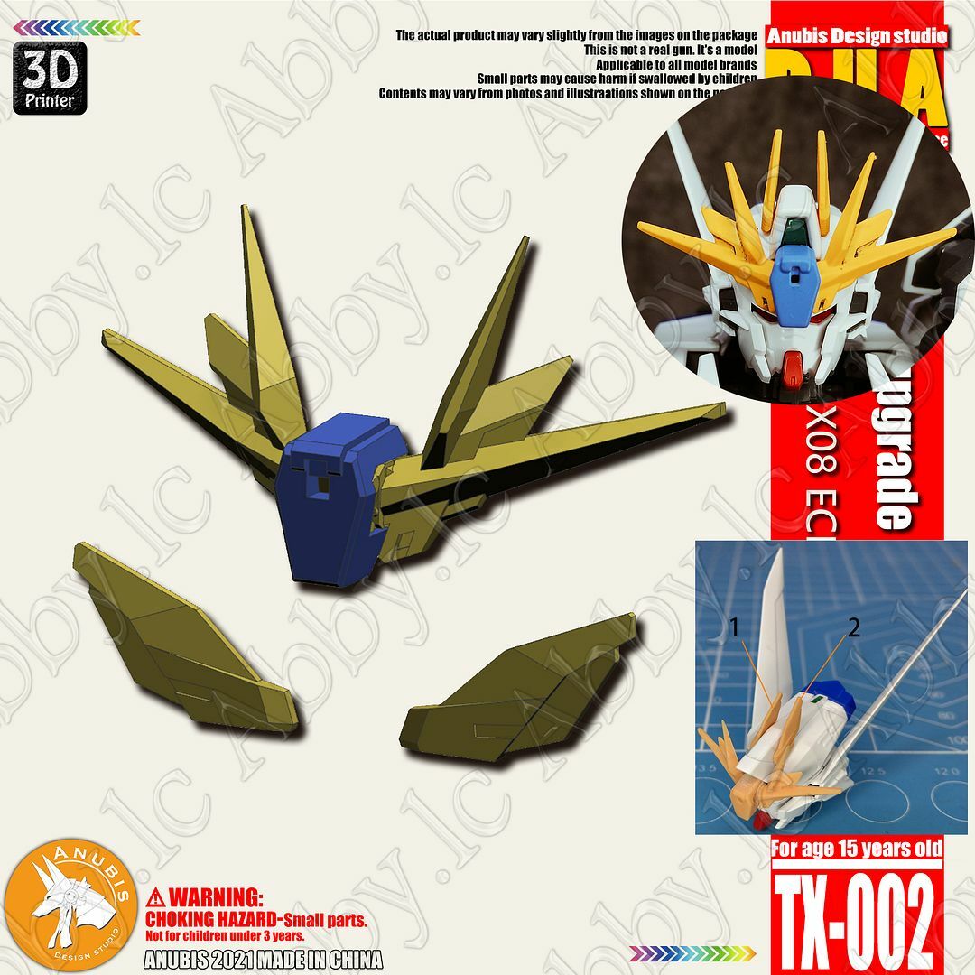for MG 1/100 MVF-X08 Eclipse MSV Anubis 3D-printed Detail up