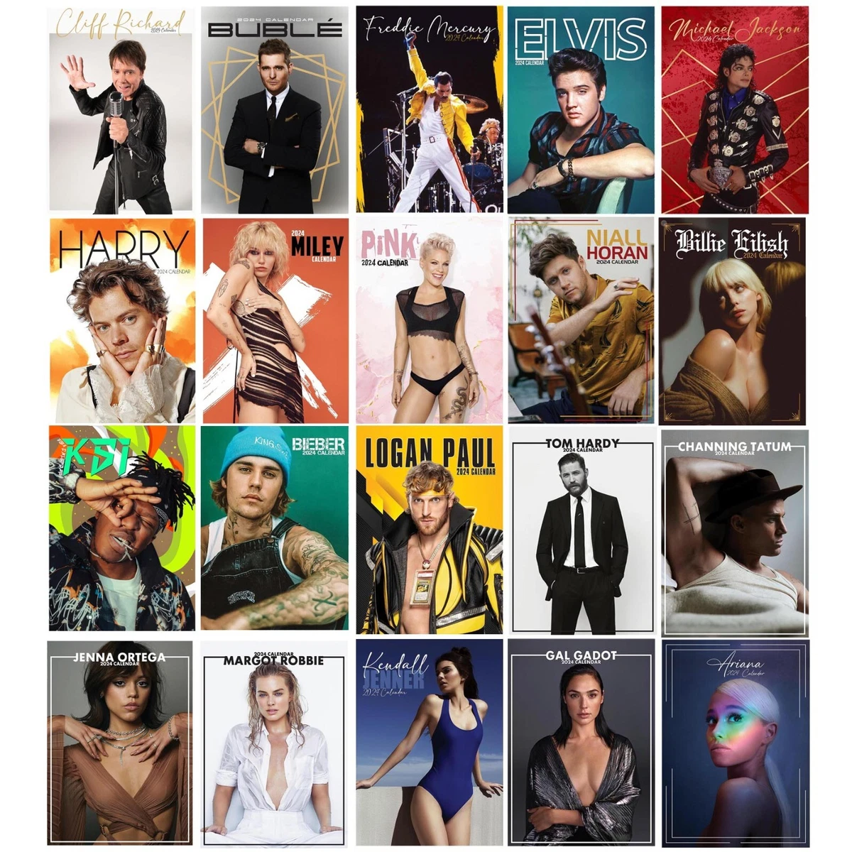 Celebrity 2024 Calendar, Month To View A3 Wall Calendar - Choose Design