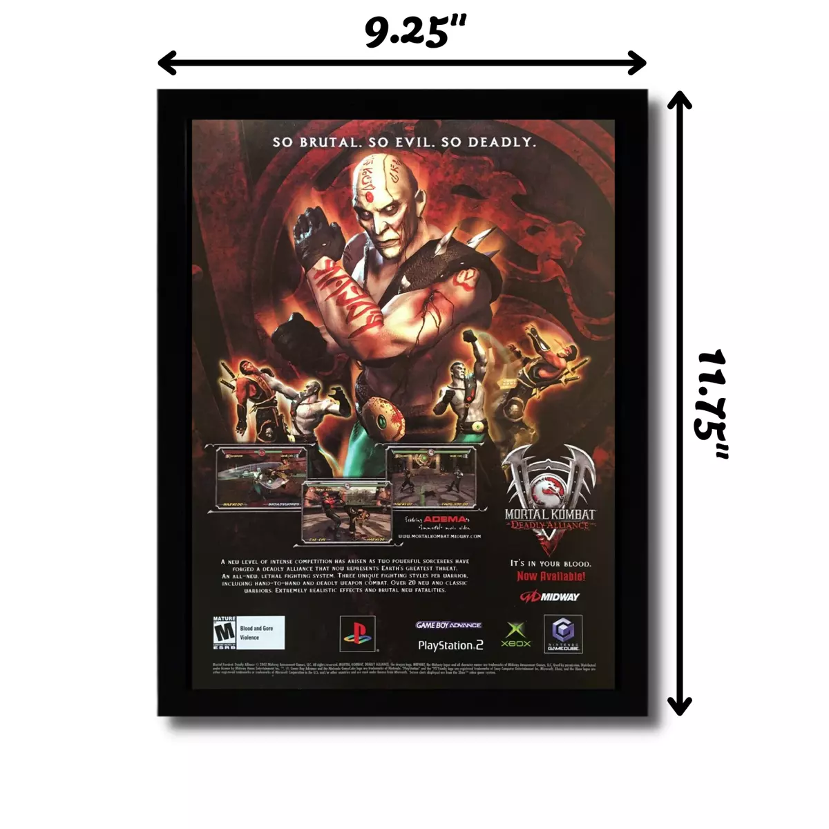 Mortal Kombat: Deception Framed Print Ad/Poster Official PS2 Xbox Gamecube  Art