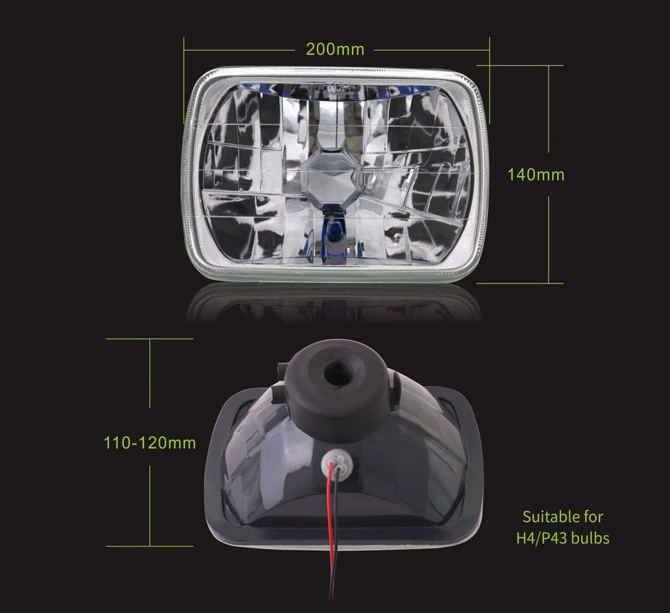For Chevy Express Cargo Van 1500 2500 3500 Pair 7x6 5x7 LED Headlights Hi/Lo - Image 3 of 4