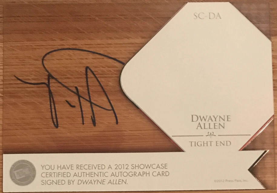 2012 Press Pass Showcase Autograph GOLD Dwayne Allen SC-DA #’d 016/149 - Image 2 of 2