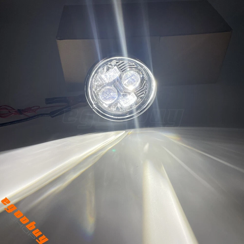 Светодиодные противотуманные фары 4,5 дюйма для мотоциклов Harley Touring Softail Road King Street Gilde - Изображение 4 из 4