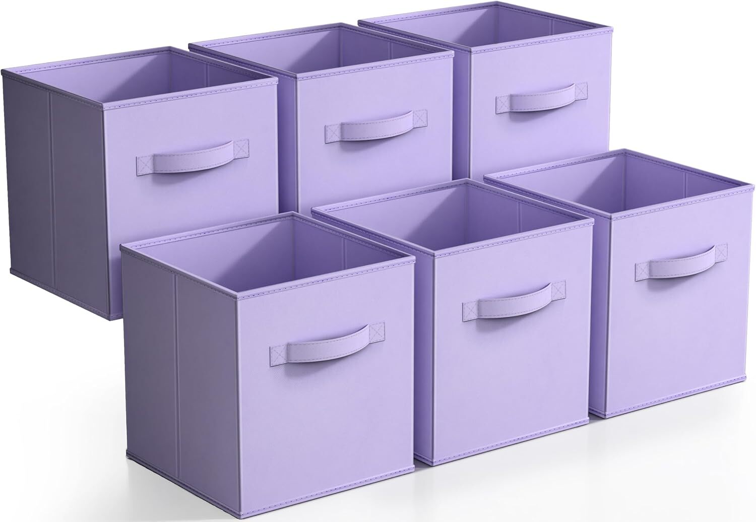 Sorbus Pastel Purple Collapsible Storage Cubes with Handles 6-Pack