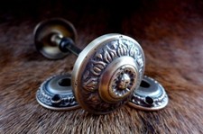 Solid old brass decorative door handle/knob, project replacement new 1d