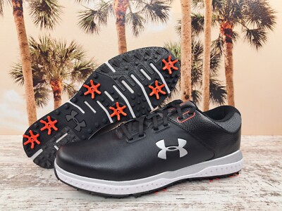 Under Armour UA Charged Draw RST Black Golf Shoes 3023728-001 Men's Size 9 NEW 