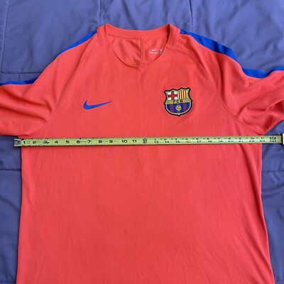 FC BARCELONA TRAINING ORANGE FOOTBALL SOCCER JERSEY NIKE 808924