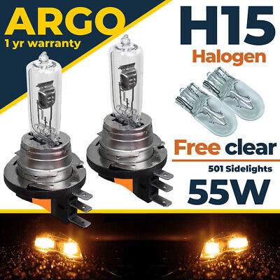 2x H15 715 55w Pj26t-1 DRL Headlight Main Beam Halogen Bulb Clear