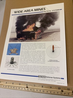 Vintage Textron Defense Systems Wide Area Mines Tactical Systems Brochure WAM