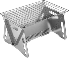 Portable Folding BBQ Grill for 1-2 People - Mini Charcoal Grill for Camping, Com