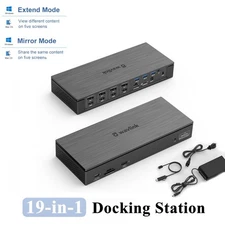 18-in-1 Quad Monitor 180W Power USB C Docking Station with 4 HDMI 4 Displayport
