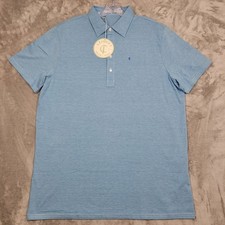 Criquet Men's Players Golf Polo Shirt Blue Heather XL Organic Cotton Casual