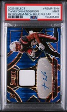 2025 Select TreVeyon Henderson Rookie Patch Neon Blue Pulsar Auto #/45 PSA 9