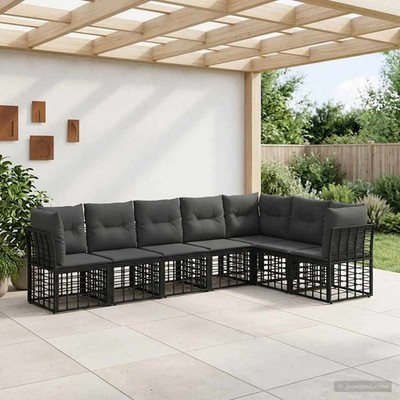 Outdoor-Sofagarnitur Polyester Gartensitzmöbel Terrassenmöbel Ecksofa vidaXL